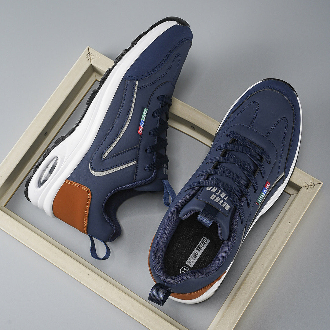 Herren atmungsaktive Freizeit-Plateau-Sneaker mit Luftkammersohle und gepolstertem Komfortfußbett Drune