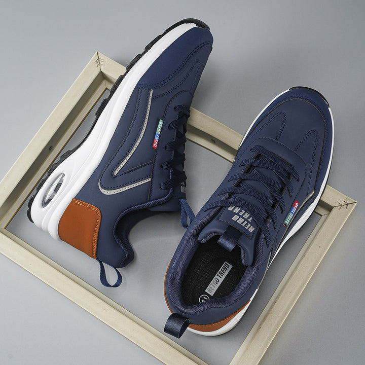 Herren atmungsaktive Freizeit-Plateau-Sneaker mit Luftkammersohle und gepolstertem Komfortfußbett Drune