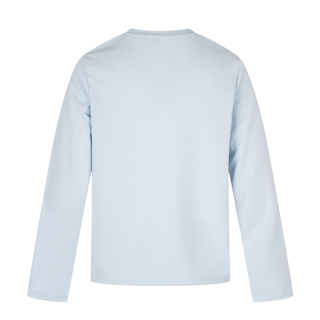 Damen Langärmliges Rundhals-Shirt mit dekorativem Print Drune