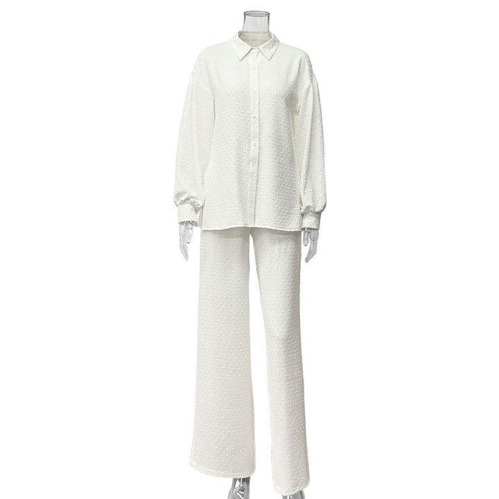 Damen lässiges Oberteil und weite Hose Set Drune