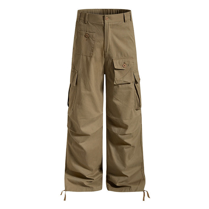 Damen weite Cargo-Hose im Utility-Stil mit Multifunktions-Taschen und Saum-Tunnelzug Drune