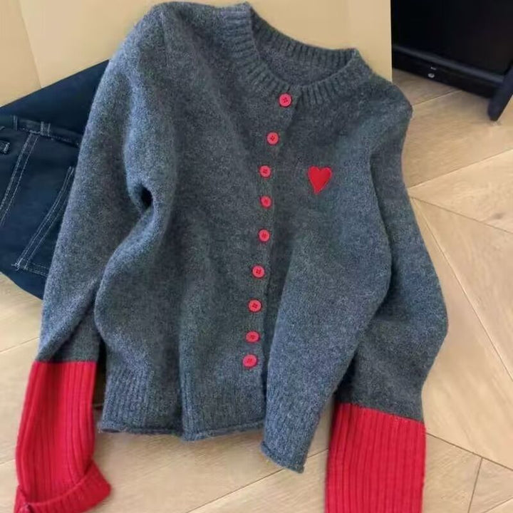Damen kuschelweiche Strickjacke mit Baumwollmischung und modernen Akzentfarben Drune