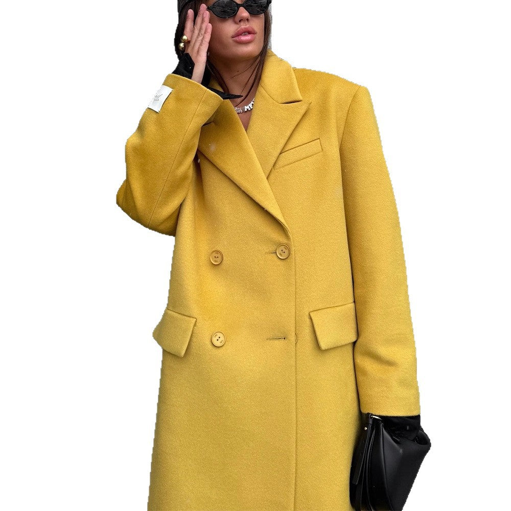 Damen Oversized Wollmantel Drune
