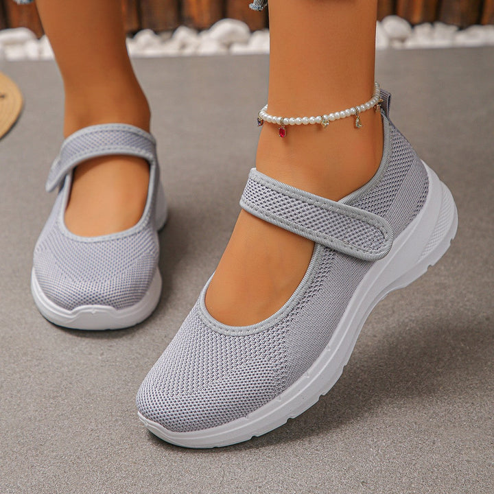 Damen Sportliche Slip-On Sneakers mit atmungsaktivem Mesh-Obermaterial und elastischen Riemen Drune