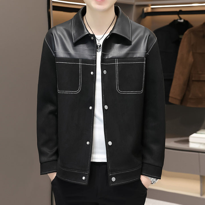Herren Modische Velourslederjacke Drune