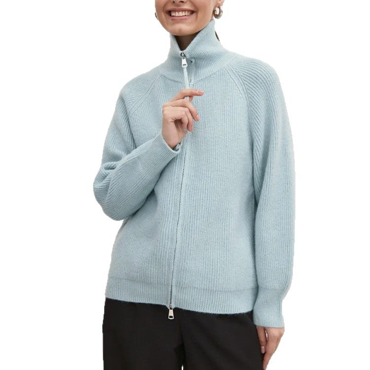 Damen Strickjacke mit hohem Kragen und Reißverschluss Drune