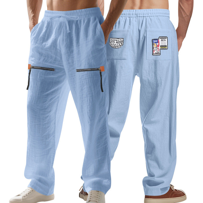 Herren nan lockere Cargo-Hose mit Reißverschlüssen und elastischem Bund Drune