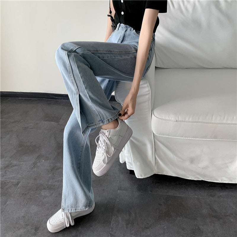 Damen Weit geschnittene Jeans mit seitlichen Schlitzen Drune