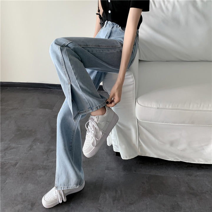 Damen Weit geschnittene Jeans mit seitlichen Schlitzen Drune