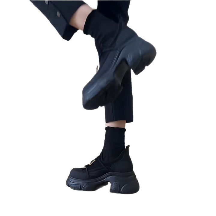 Damen Skulpturale Plateau‑Sneaker mit überhöhter Chunky‑Sohle und dekorativem Schleifenriemen Drune
