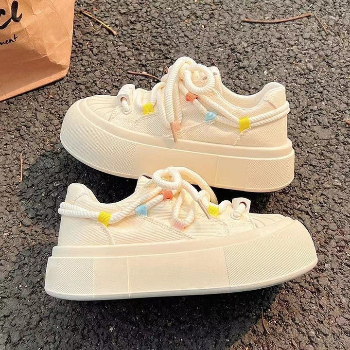 Damen Sportliche Freizeit-Sneaker mit elastischen Schnürsenkeln und atmungsaktivem Obermaterial Drune