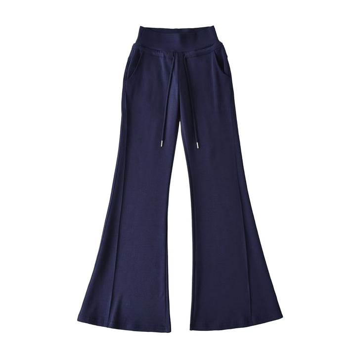 Damen flared Loungehose mit hohem Bund und praktischen Seitentaschen Drune