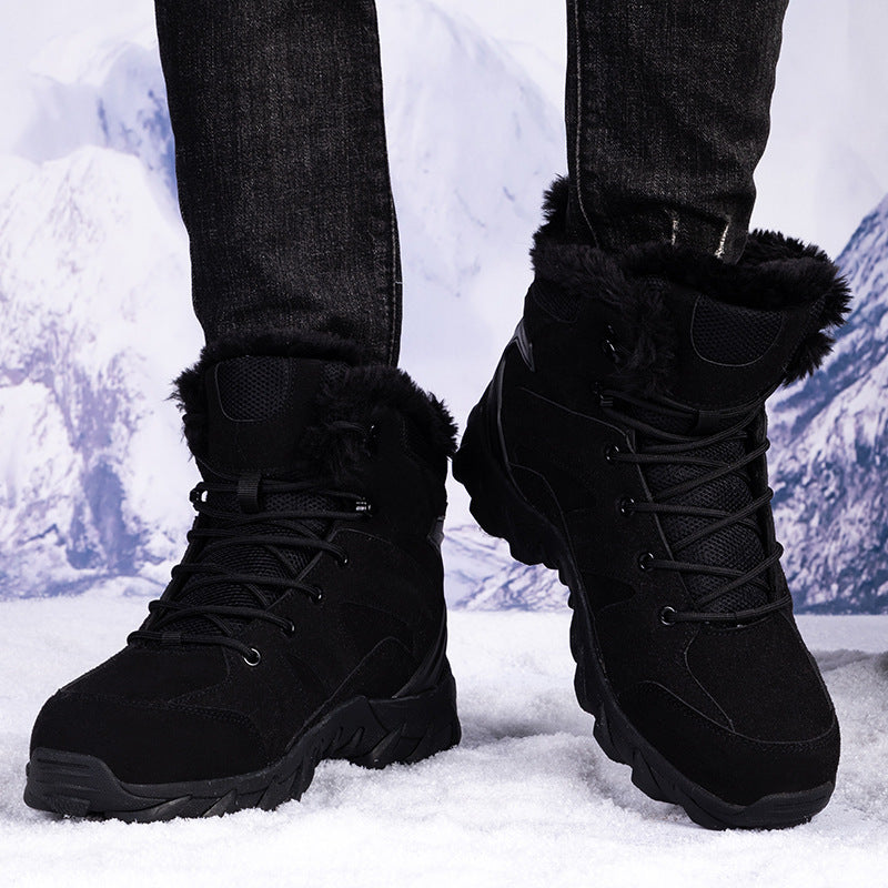 Damen Thermo-Boots mit Kunstfellkragen, stoßdämpfender Leichtsohle und robuster Trekkingprofilsohle Drune