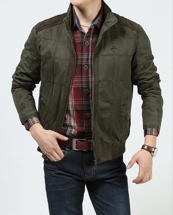 Herren Utility-Bomberjacke mit gesteppter Optik, Reißverschluss und Rippbündchen Drune