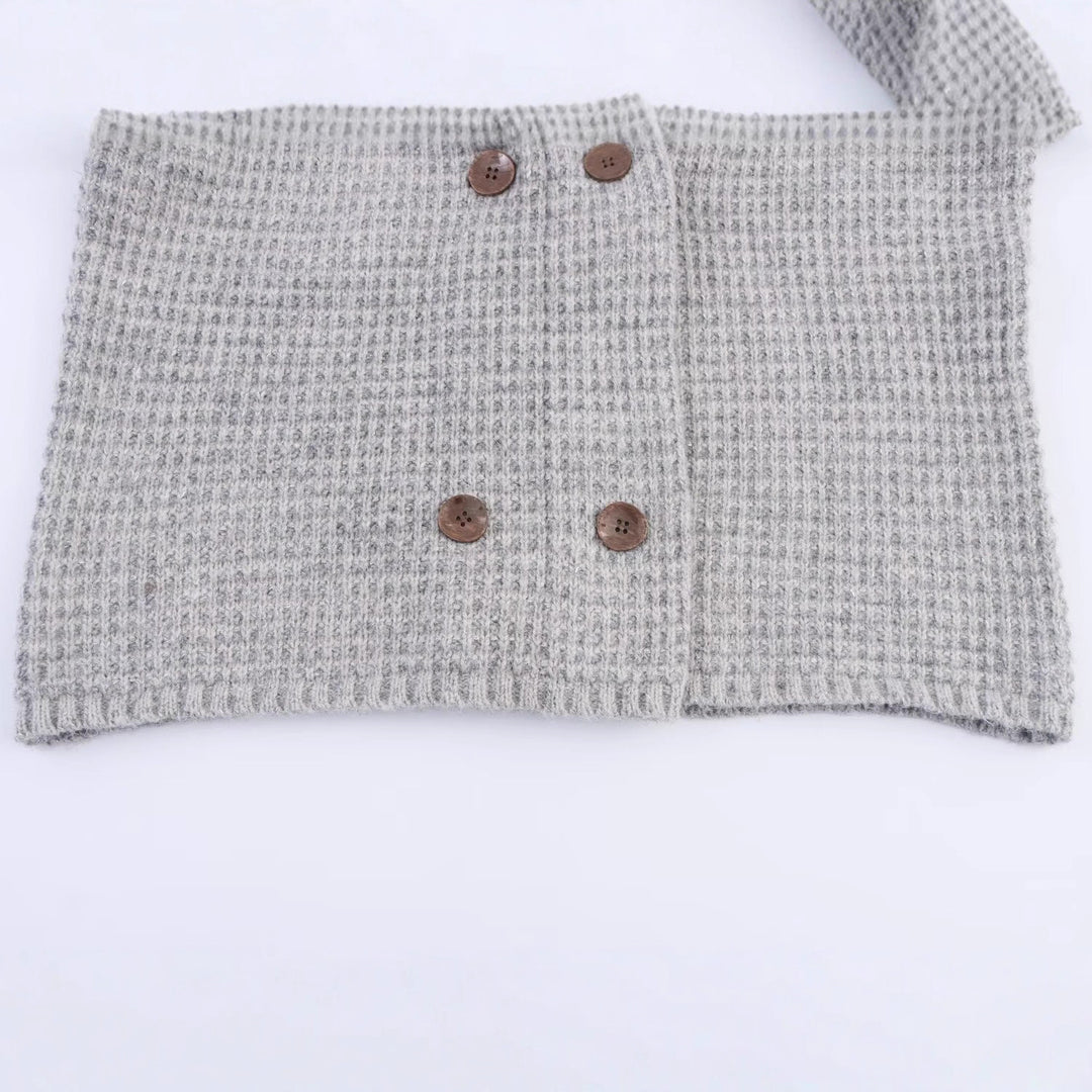 Damen lässige Strickjacke mit weitem Schnitt und dekorativen Knöpfen Drune