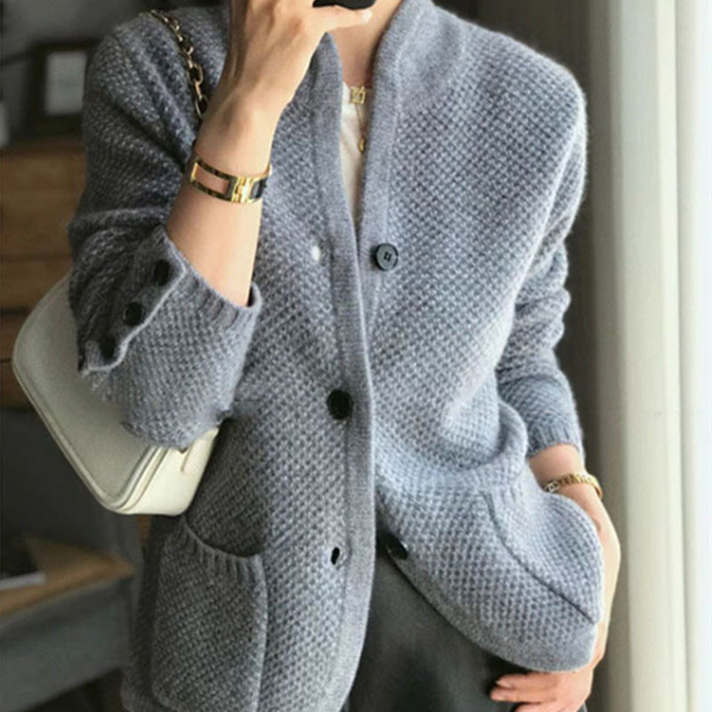 Damen Strickjacke mit strukturiertem Muster und praktischen Taschen Drune