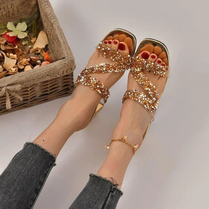 Drune | Sandalen mit Absätzen und Pailletten