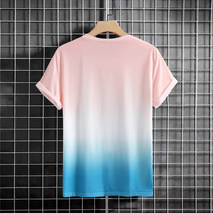 Herren T-Shirt mit modernem Farbverlauf und Palmenstickerei Drune