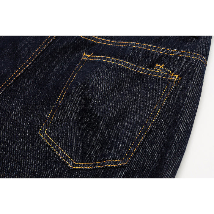 Damen Weite High‑Waist Jeanshose mit Ballon‑Silhouette und seitlichen Zierknöpfen Drune