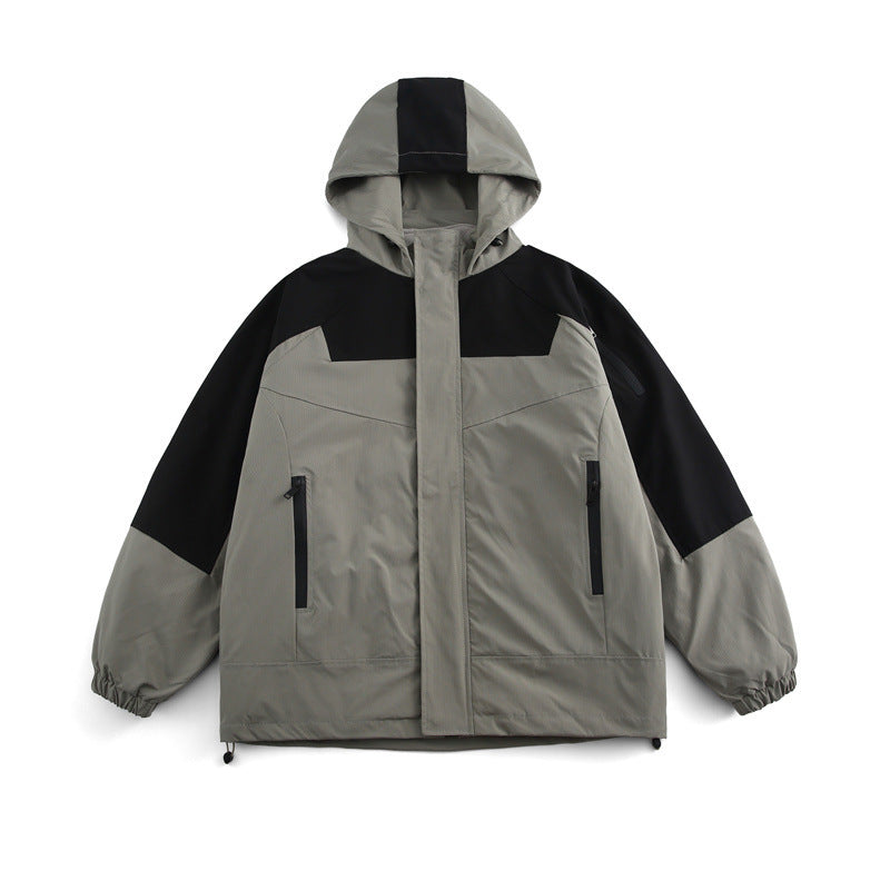Unisex Boxy-Technical Kapuzenjacke mit Raglanärmeln, wasserabweisender Shell und Kordelzugsaum Drune