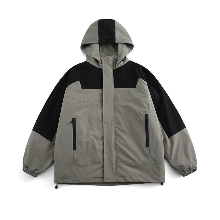 Unisex Boxy-Technical Kapuzenjacke mit Raglanärmeln, wasserabweisender Shell und Kordelzugsaum Drune