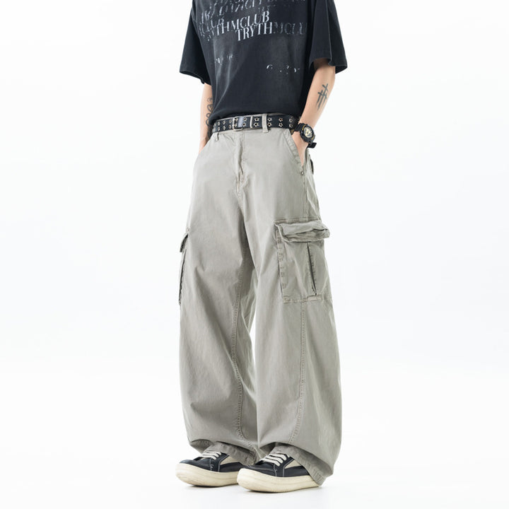 Herren Weite Utility-Cargohose mit elastischem Rückbund und Mehrfachtaschen Drune