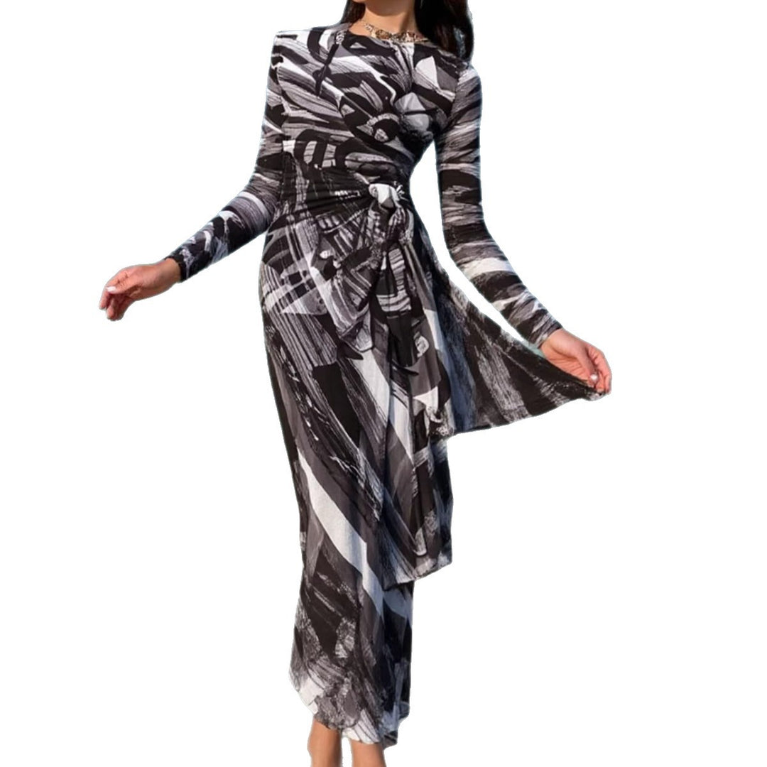 Damen Maxi-Strandkleid mit raffiniertem Wickeldesign Drune