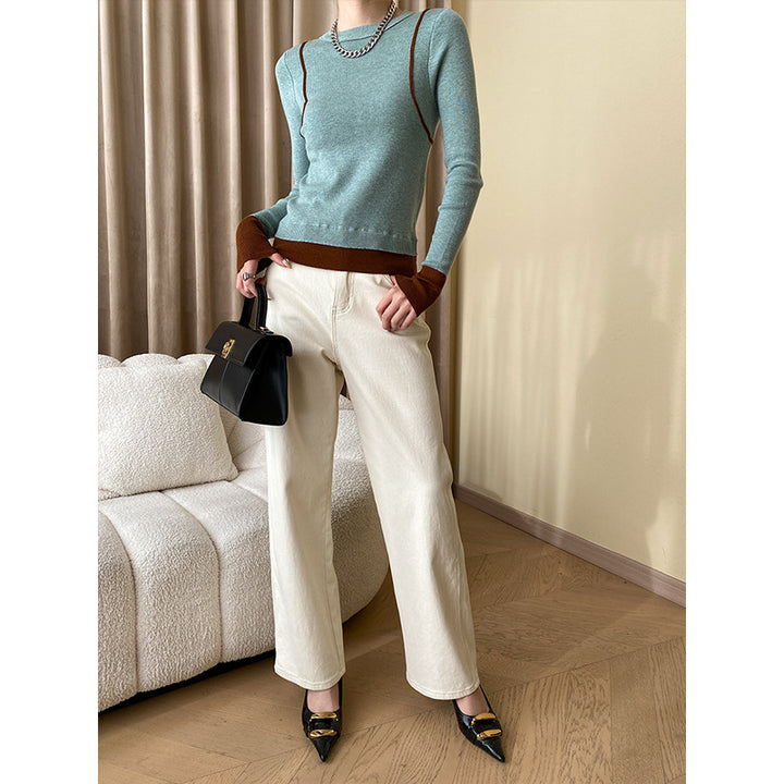 Damen Strickpullover mit modischem Design und Blickfang-Akzenten Drune
