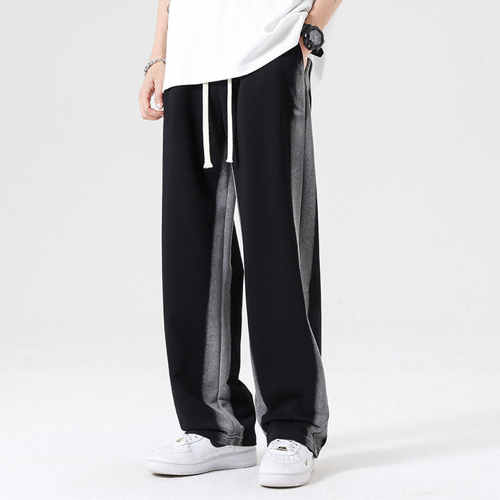 Herren Oversize Trainingshose mit kontrastseitigem Panel, Tunnelzug & geradem Bein Drune