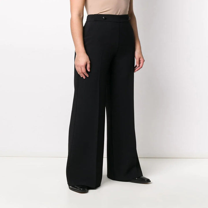 Damen Hochtaillierte Tailoring-Palazzohose mit Bügelfalte und weitem Bein Drune