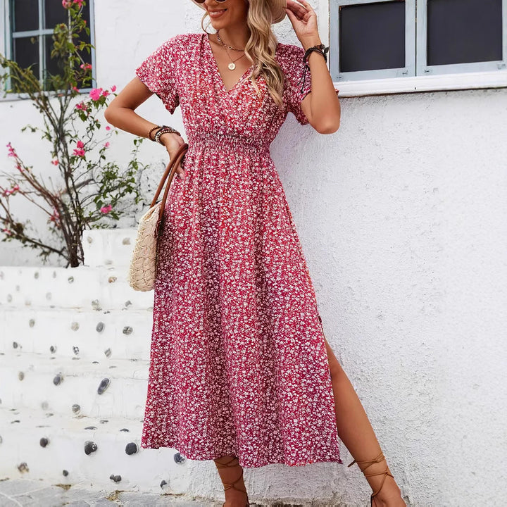 Damen Maxi-Kleid mit floralen Mustern Drune