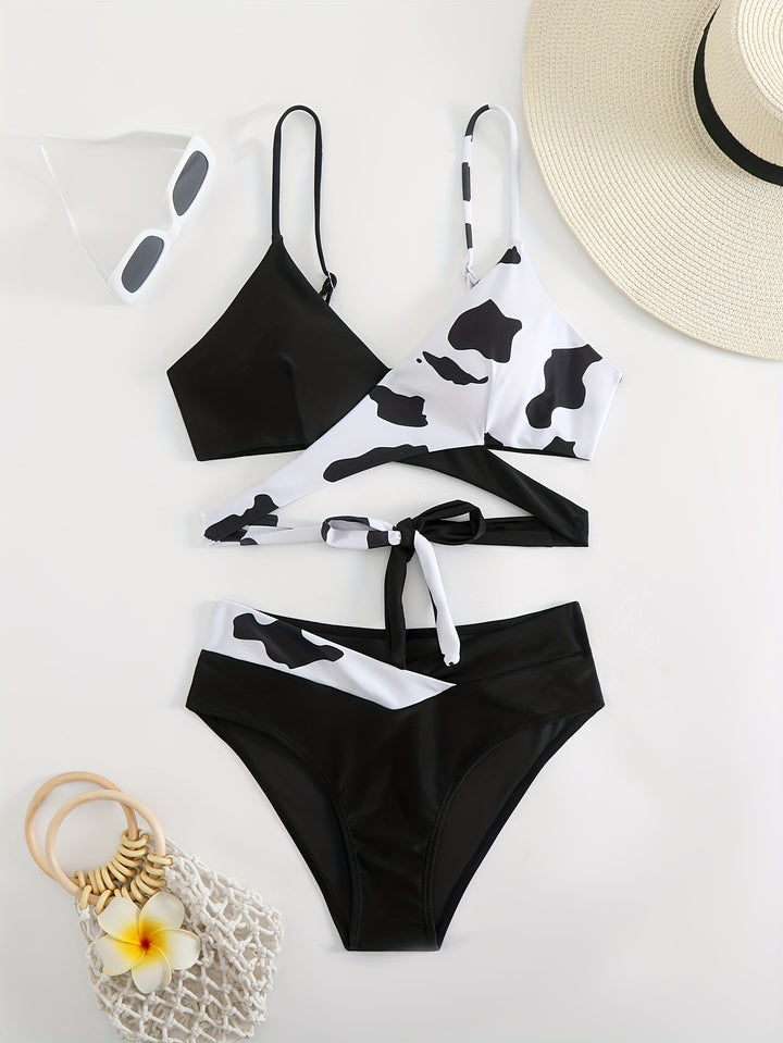 Damen Triangel-Bikini mit sportlichem Knoten-Design Drune