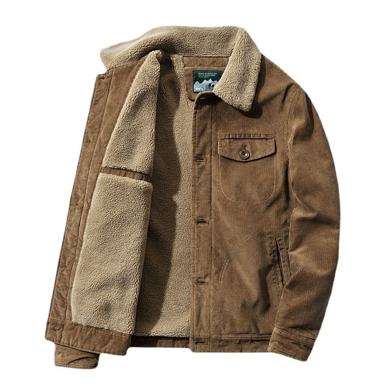 Herren Komfortable Cordjacke mit Teddyfutter Drune