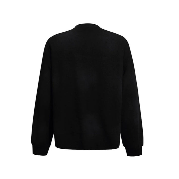 Damen Oversize-Sweatshirt mit Waffelstruktur, Rundhalsausschnitt und Ruinen-Skizzenprint Drune