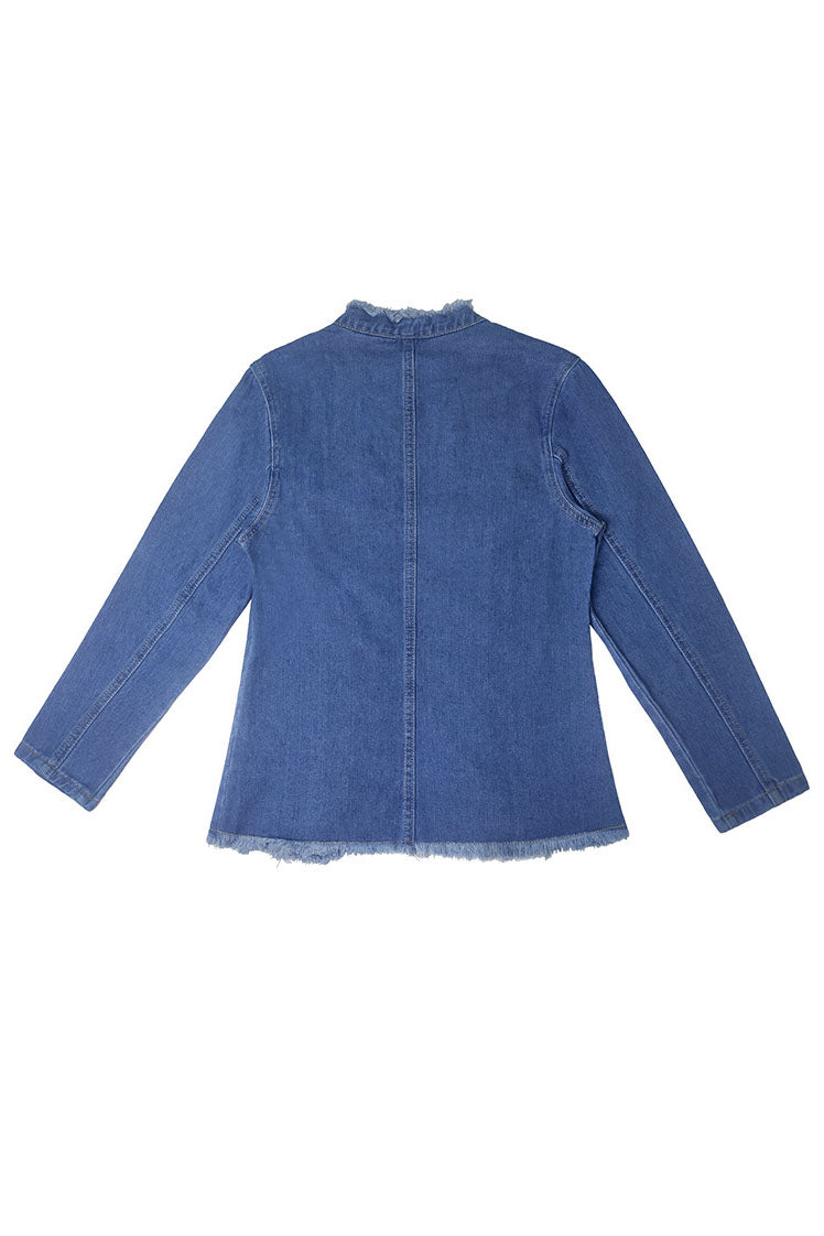 Drune | Kragen Fitted Denim Jacke
