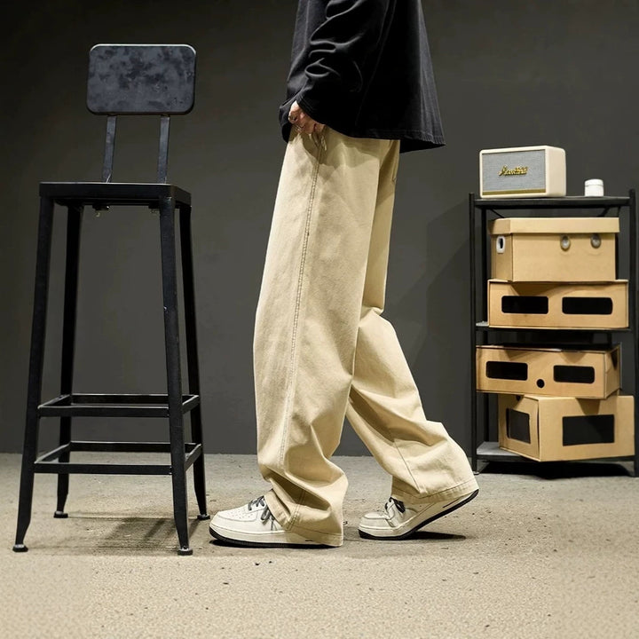 Herren Modische Cargo-Hose mit weiten Beinen Drune