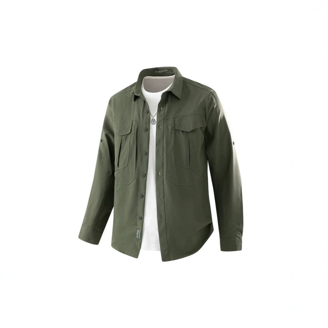 Herren Praktisches Outdoor-Hemd mit vielen Taschen Drune
