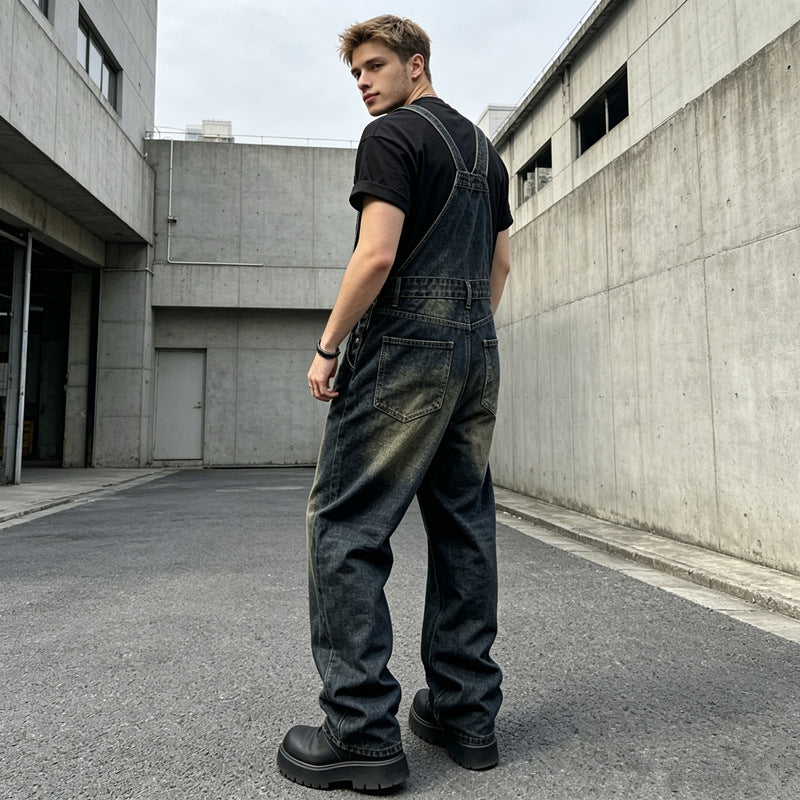 Herren Lässige Jeanslatzhose Drune