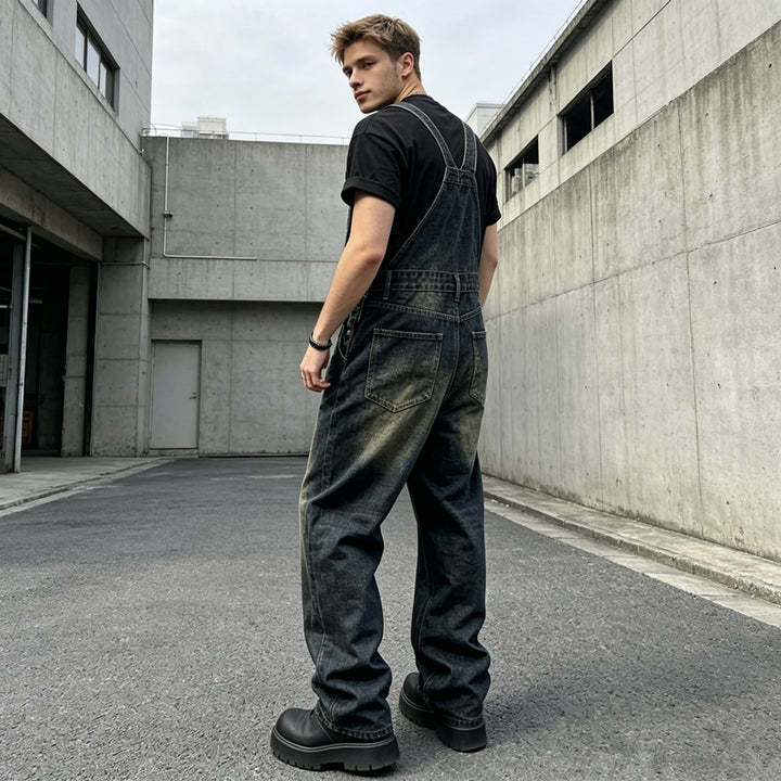 Herren Lässige Jeanslatzhose Drune
