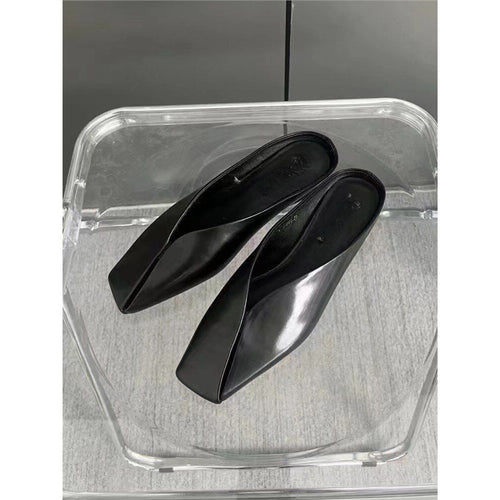 Damen fersenfreie spitz zulaufende Jacquard-Mules mit floralem Metallic‑Muster und flachem Absatz Drune