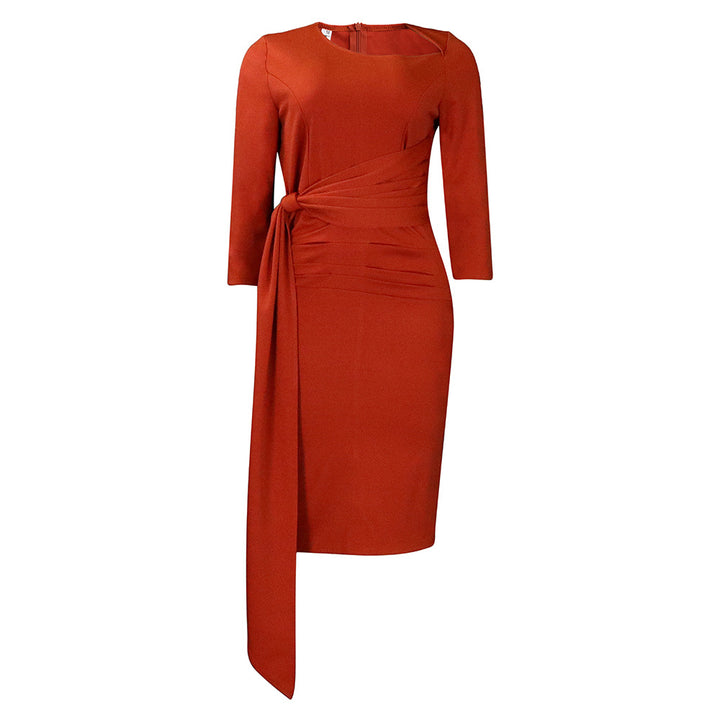 Damen Wickelkleid mit eleganter Taillierung und modischem Gürtel Drune