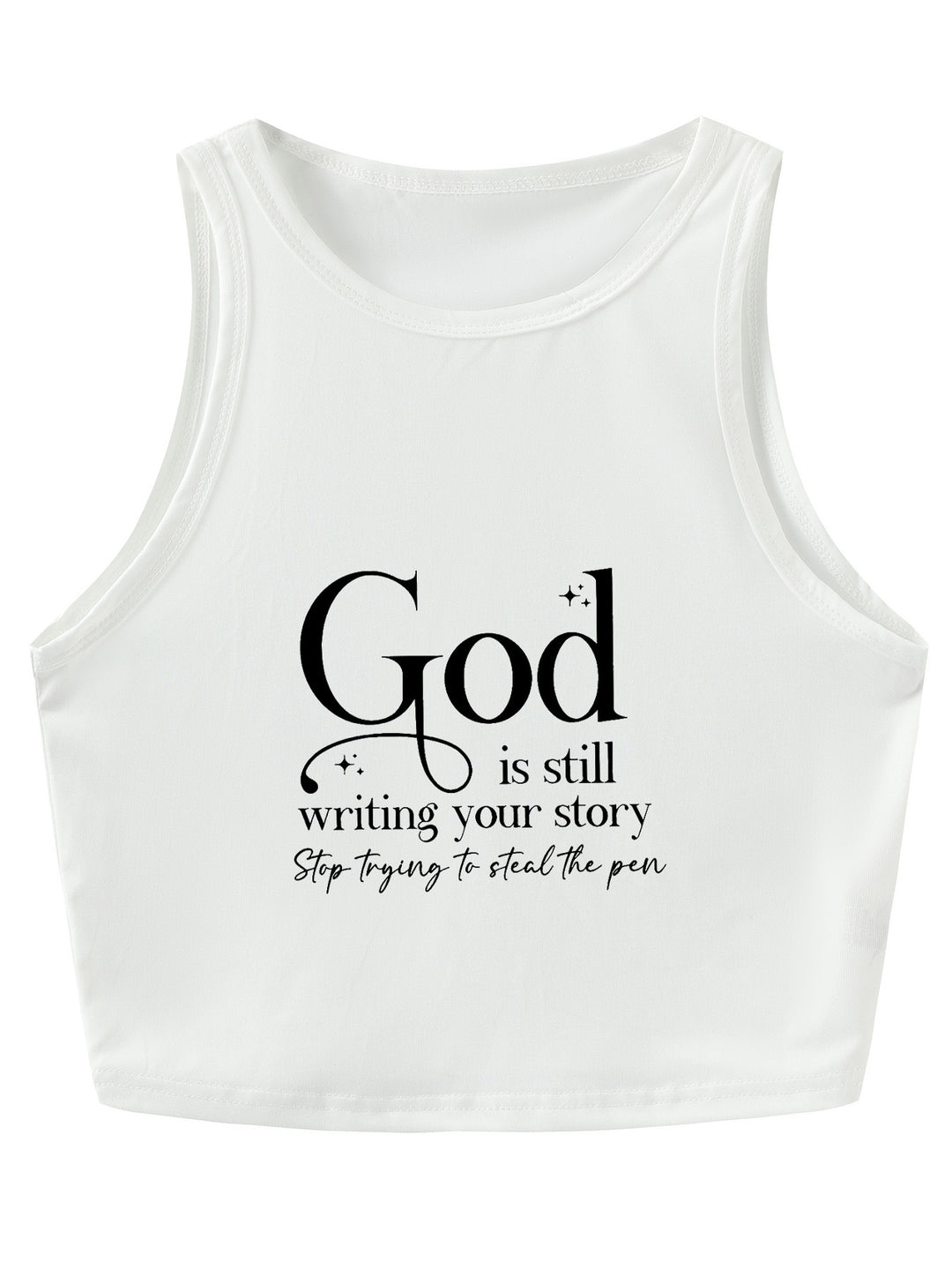 Damen Crop-Top mit kreativem Spruch und lässigem Schnitt Drune