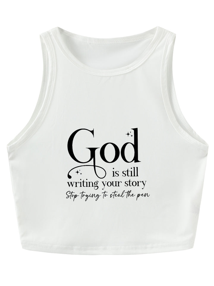 Damen Crop-Top mit kreativem Spruch und lässigem Schnitt Drune