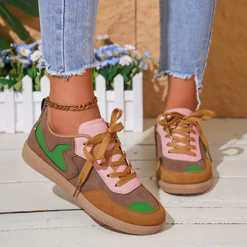 Damen Retro-Sneaker mit Gummisohle, leichtem Textilfutter und Komfortfußbett Drune