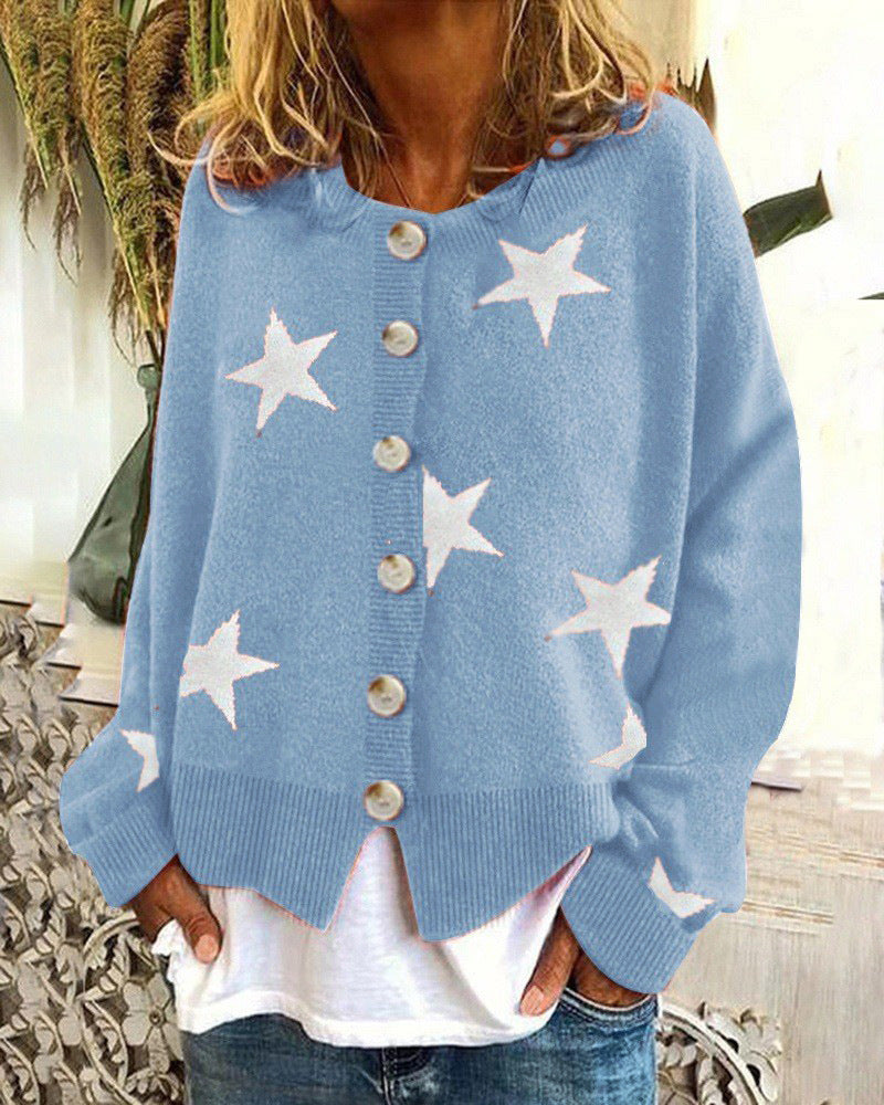 Damen Strickjacke mit Sternenmotiv Drune