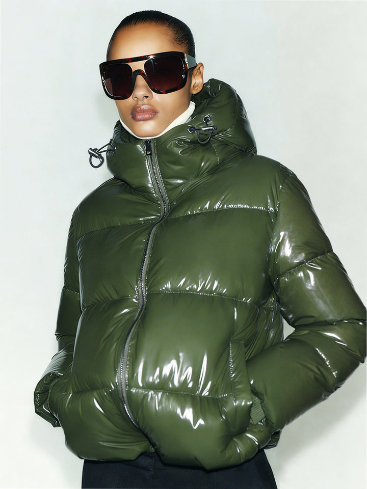 Damen Stylische Daunenjacke mit Kapuze