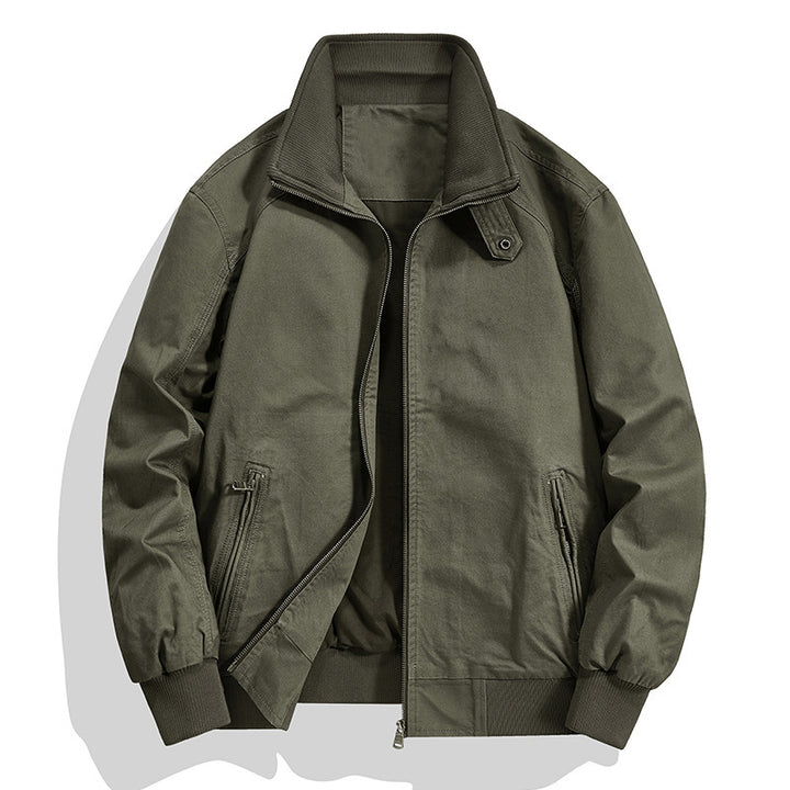 Herren Baumwoll-Canvas-Blouson mit Rippbündchen und Stehkragen Drune