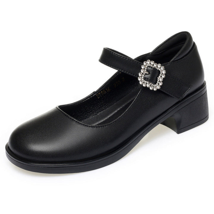 Damen Mary Jane Pumps mit dekorativem Riemchen und komfortablem Blockabsatz Drune