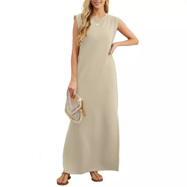 Damen Maxikleid aus atmungsaktivem Baumwollmaterial Drune