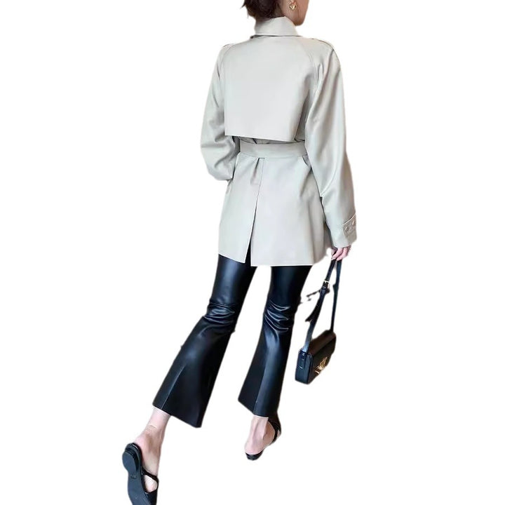 Damen Modernes Trenchcoat mit Taillengürtel Drune
